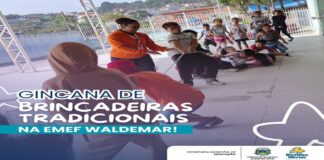Alunos da EMEF Waldemar Costa Filho participam de gincana com brincadeiras tradicionais