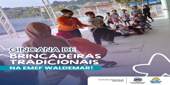 Alunos da EMEF Waldemar Costa Filho participam de gincana com brincadeiras tradicionais