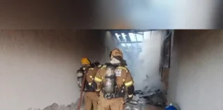 Incêndio em residência mobiliza Corpo de Bombeiros durante treinamento em Uberaba