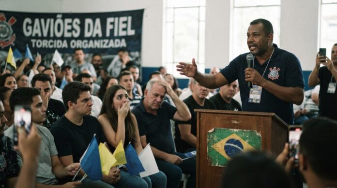 Presidente da Gaviões provoca mal-estar ao pedir voto para candidato do PL