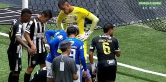 Atlético-MG descarta lesões graves em Vitão após choque de cabeça em clássico